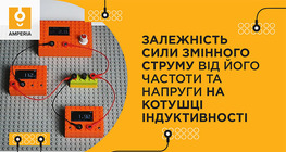 Залежність сили змінного струму від його частоти та напруги на котушці індуктивності