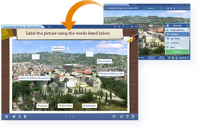 从3D场景中生成的练习