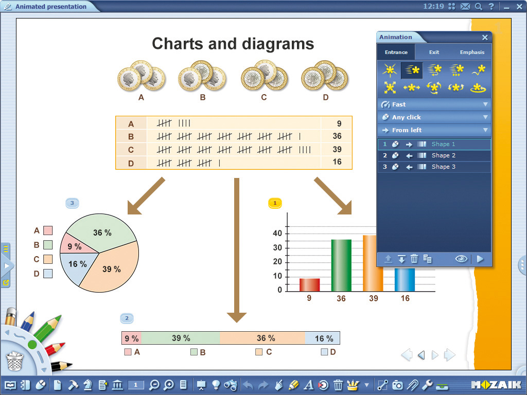 Making animated presentations and exercises
