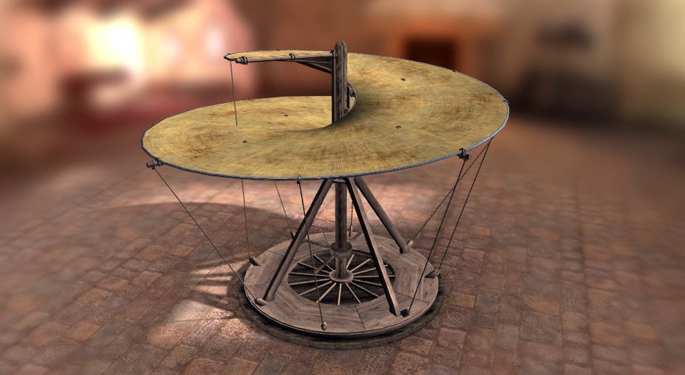 达·芬奇的发明 - 飞机螺旋桨（1489年左右）